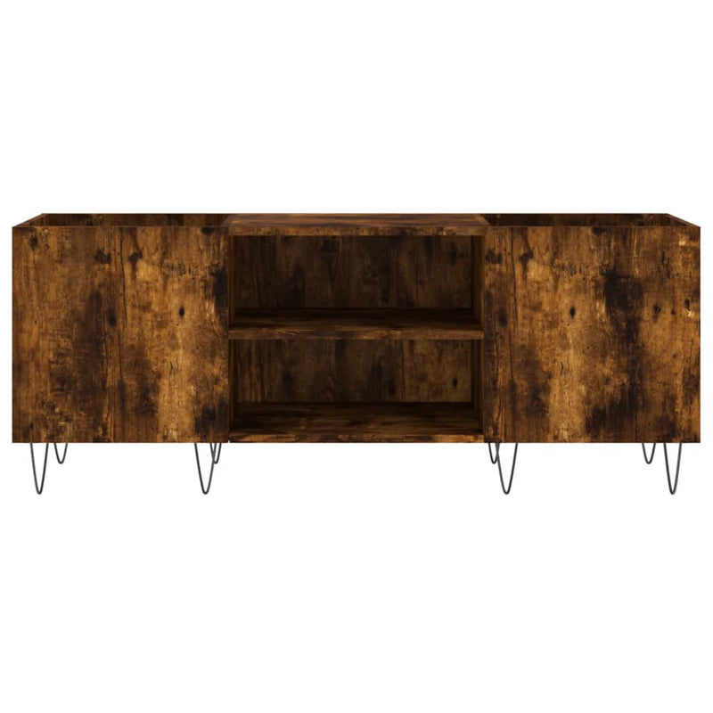 vidaXL füstös tölgy színű szerelt fa hanglemezszekrény 121x38x48 cm