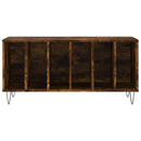 vidaXL füstös tölgy színű szerelt fa hanglemezszekrény 100x38x48 cm