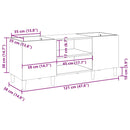 vidaXL fehér, rétegelt lemezszekrény 121 x 38 x 48 cm, fa textúra