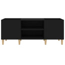 vidaXL fekete szerelt fa hanglemezszekrény 121x38x48 cm