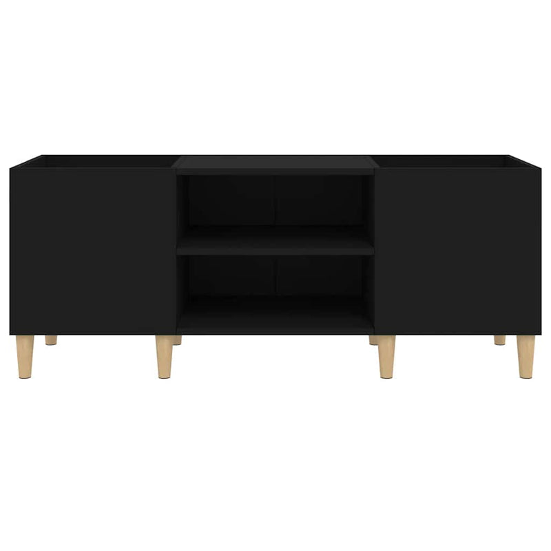 vidaXL fekete szerelt fa hanglemezszekrény 121x38x48 cm