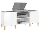 vidaXL magasfényű fehér szerelt fa hanglemezszekrény 121x38x48 cm