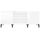 vidaXL magasfényű fehér szerelt fa hanglemezszekrény 121x38x48 cm