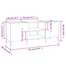 vidaXL betonszürke szerelt fa hanglemezszekrény 121x38x48 cm