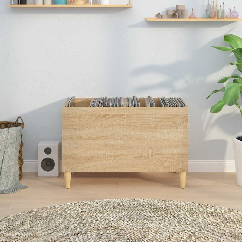 vidaXL sonoma tölgy színű szerelt fa hanglemezszekrény 74,5x38x48 cm