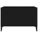 vidaXL fekete szerelt fa hanglemezszekrény 74,5x38x48 cm