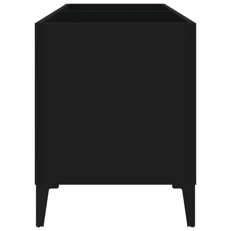 vidaXL fekete szerelt fa hanglemezszekrény 74,5x38x48 cm