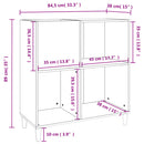 vidaXL betonszürke szerelt fa hanglemezszekrény 84,5 x 38 x 89 cm