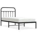 vidaXL fekete fém ágykeret fejtámlával 80 x 200 cm