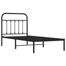 vidaXL fekete fém ágykeret fejtámlával 80 x 200 cm