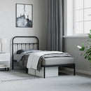 vidaXL fekete fém ágykeret fejtámlával 80 x 200 cm