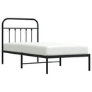 vidaXL fekete fém ágykeret fejtámlával 80 x 200 cm