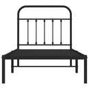 vidaXL fekete fém ágykeret fejtámlával 80 x 200 cm