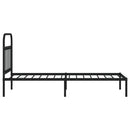 vidaXL fekete fém ágykeret fejtámlával 80 x 200 cm