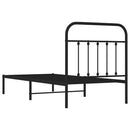 vidaXL fekete fém ágykeret fejtámlával 80 x 200 cm