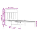 vidaXL fekete fém ágykeret fejtámlával 80 x 200 cm