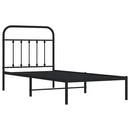 vidaXL fekete fém ágykeret fejtámlával 90 x 190 cm