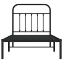 vidaXL fekete fém ágykeret fejtámlával 90 x 190 cm