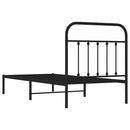 vidaXL fekete fém ágykeret fejtámlával 90 x 190 cm