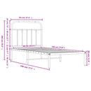 vidaXL fekete fém ágykeret fejtámlával 90 x 190 cm