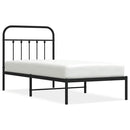 vidaXL fekete fém ágykeret fejtámlával 90 x 200 cm