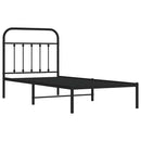 vidaXL fekete fém ágykeret fejtámlával 90 x 200 cm