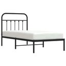vidaXL fekete fém ágykeret fejtámlával 90 x 200 cm