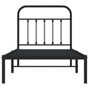 vidaXL fekete fém ágykeret fejtámlával 90 x 200 cm