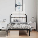 vidaXL fekete fém ágykeret fejtámlával 100 x 190 cm