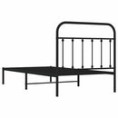 vidaXL fekete fém ágykeret fejtámlával 100 x 190 cm