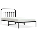 vidaXL fekete fém ágykeret fejtámlával 100 x 200 cm