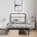 vidaXL fekete fém ágykeret fejtámlával 100 x 200 cm