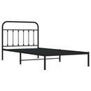 vidaXL fekete fém ágykeret fejtámlával 100 x 200 cm