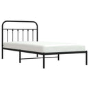 vidaXL fekete fém ágykeret fejtámlával 100 x 200 cm
