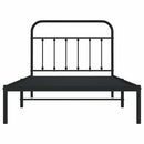 vidaXL fekete fém ágykeret fejtámlával 100 x 200 cm