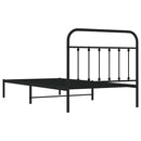 vidaXL fekete fém ágykeret fejtámlával 100 x 200 cm