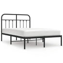 vidaXL fekete fém ágykeret fejtámlával 120 x 190 cm
