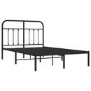 vidaXL fekete fém ágykeret fejtámlával 120 x 190 cm