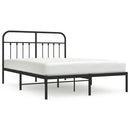 vidaXL fekete fém ágykeret fejtámlával 140 x 190 cm