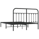 vidaXL fekete fém ágykeret fejtámlával 140 x 190 cm