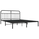 vidaXL fekete fém ágykeret fejtámlával 183 x 213 cm