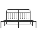 vidaXL fekete fém ágykeret fejtámlával 183 x 213 cm