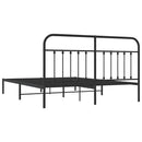 vidaXL fekete fém ágykeret fejtámlával 183 x 213 cm