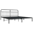 vidaXL fekete fém ágykeret fejtámlával 193 x 203 cm