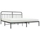 vidaXL fekete fém ágykeret fejtámlával 193 x 203 cm