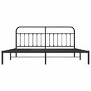 vidaXL fekete fém ágykeret fejtámlával 193 x 203 cm