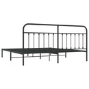 vidaXL fekete fém ágykeret fejtámlával 193 x 203 cm