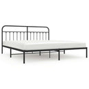 vidaXL fekete fém ágykeret fejtámlával 200 x 200 cm