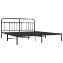 vidaXL fekete fém ágykeret fejtámlával 200 x 200 cm