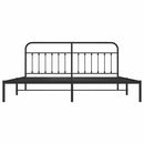 vidaXL fekete fém ágykeret fejtámlával 200 x 200 cm